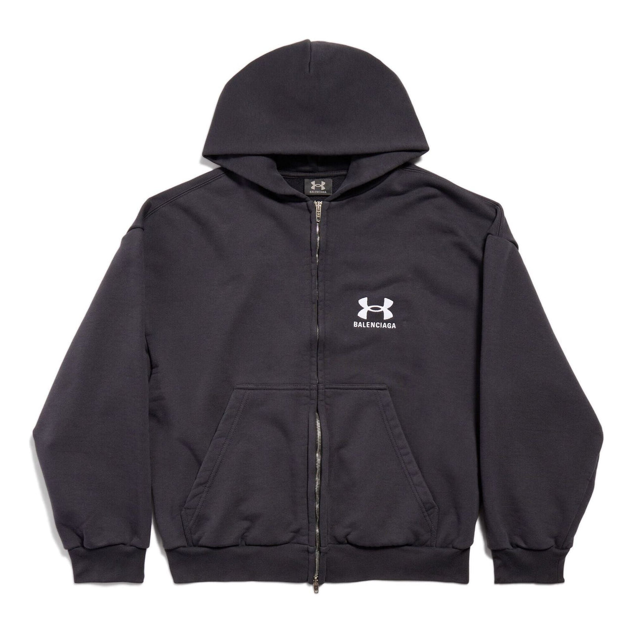 Balenciaga x Under Armour Zip-Up Hoodie 'Black White' 803264TRVB89034