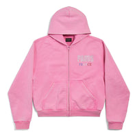 (WMNS) Balenciaga Paris Strass Full Zip Hoodie Small Fit 'Faded Pink' 811611TRVL49568