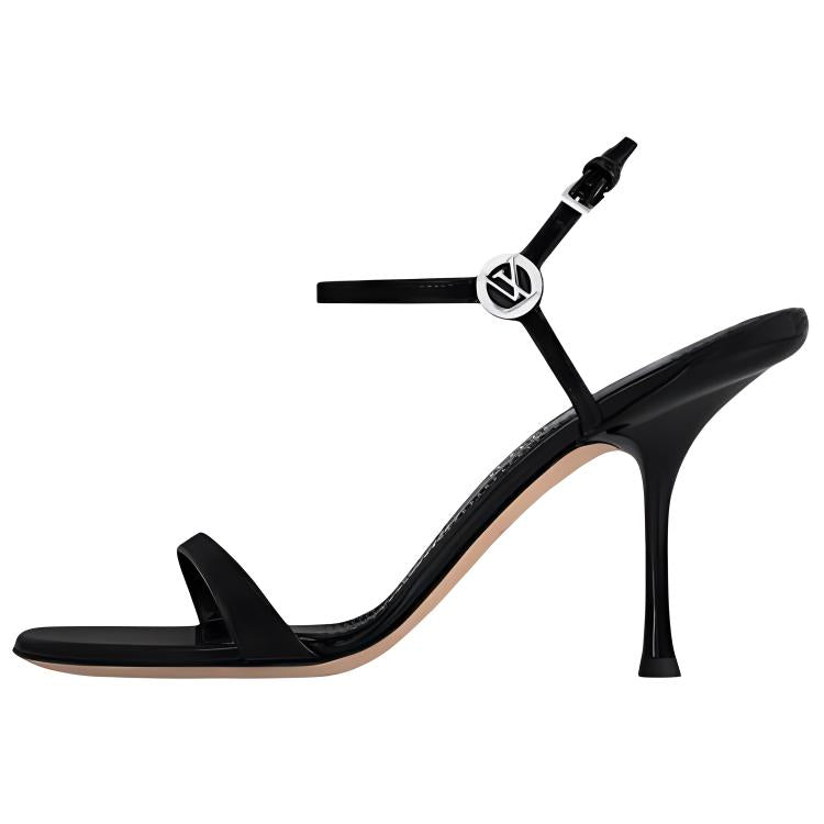 LOUIS VUITTON 6AM Strap Sandals 9cm Women's Black