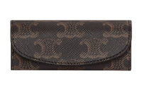 CELINE Triumph Gate Triomphe Canvas Ring Pouch Clutch Unisex Tawny