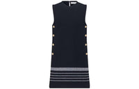 DIOR Marinière Straight Cut Short Dress Sleeveless Dress Women's Black