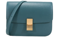 CELINE Classic Bo Softwood Grain Cow Leather Tofu Bag Small Square Bag Crossbody Bag Shoulder Bag Women's Prussian Blue