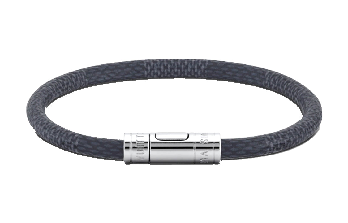 LOUIS VUITTON KEEP IT Canvas Metal Bangles Unisex Black