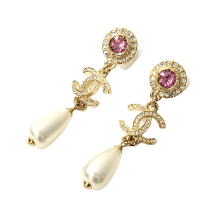 CHANEL Metal Earrings Women's Gold
