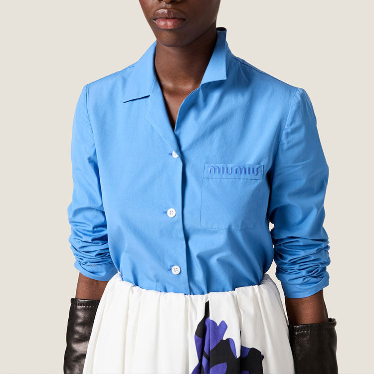 MIU MIU Shirt L/S Button Up Multi Pocket Cotton