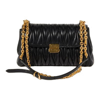MIU MIU Matelassé Nappa Leather Portable Crossbody Bag, Shoulder Bag Women's Black
