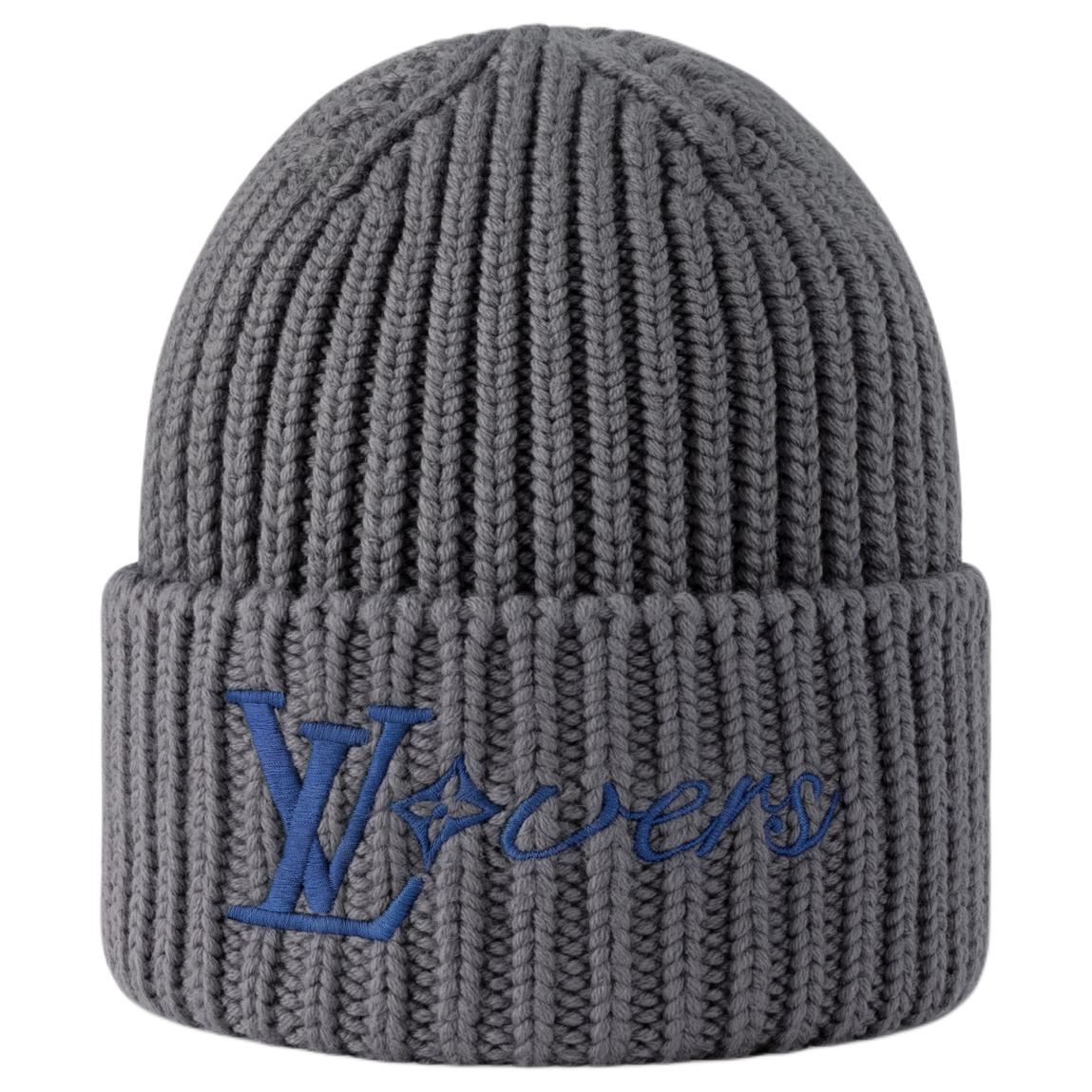 LOUIS VUITTON Sheep Wool Beanies Men's Gray