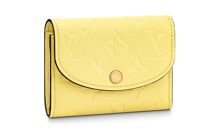LOUIS VUITTON Cow Leather Wallet Women's Yellow