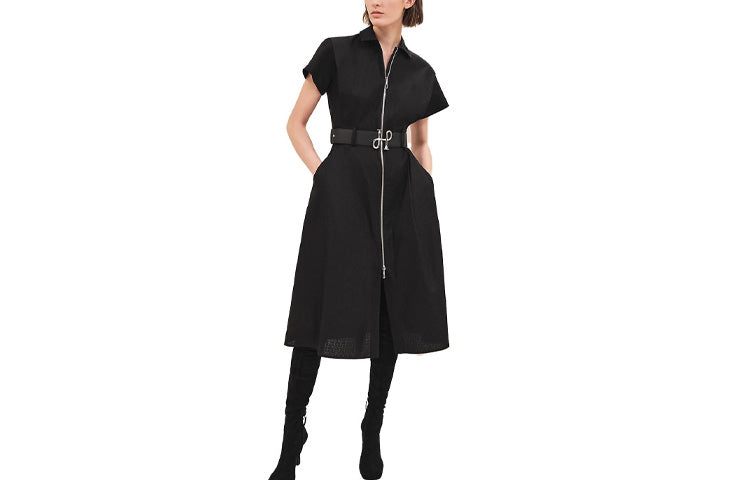 HERMES FW23 Short-Sleeved Dresses Women's Black