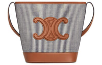 CELINE Fabric With Cow Leather Bucket Bag, Shoulder Bag, Crossbody Bag Women's Marine Blue