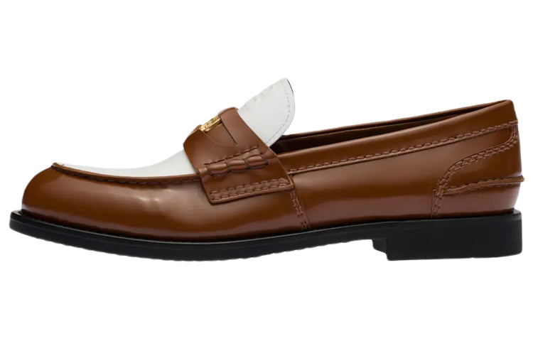 MIU MIU Penny Women's Casual Shoes Women's White Brown