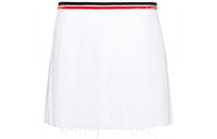 MIU MIU Logo Intarsia Pleated Mini Skirt