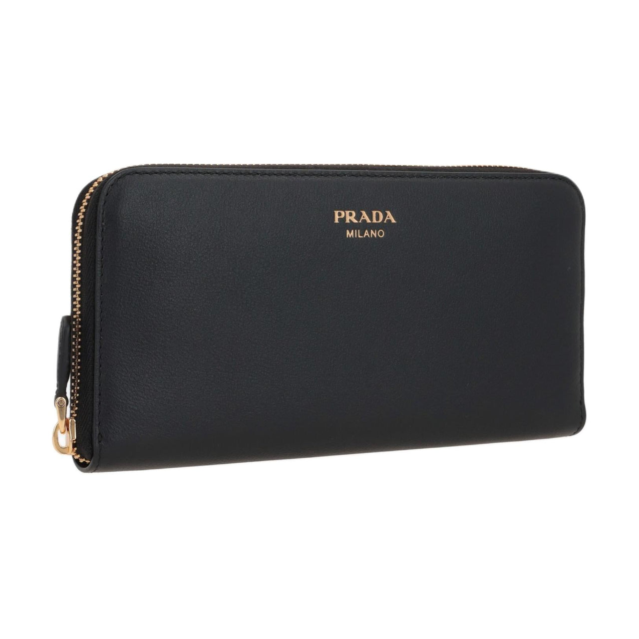 PRADA Calfskin Wallet Women's Black