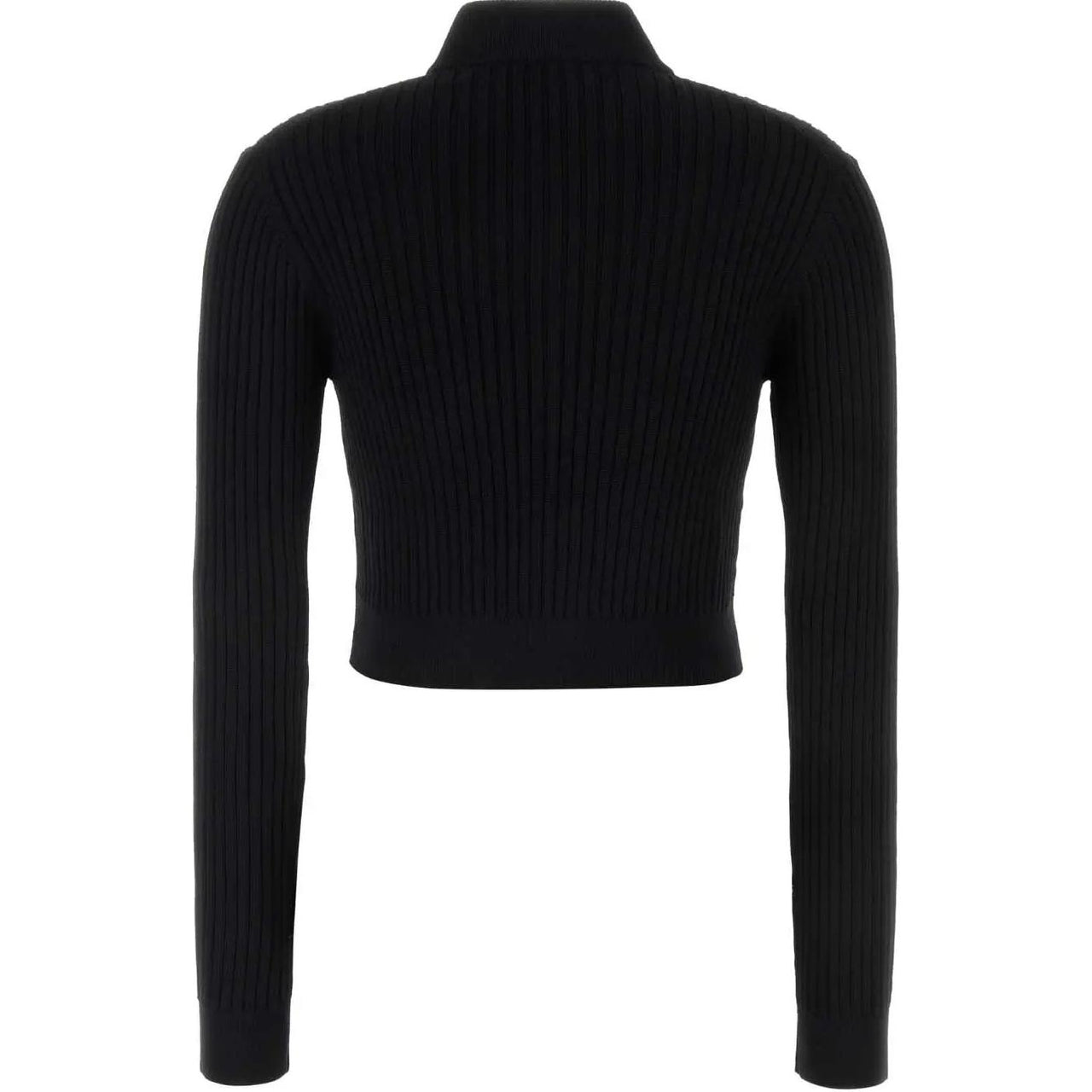 MIU MIU Logo Detailed Zip-Up Knitted Cardigan