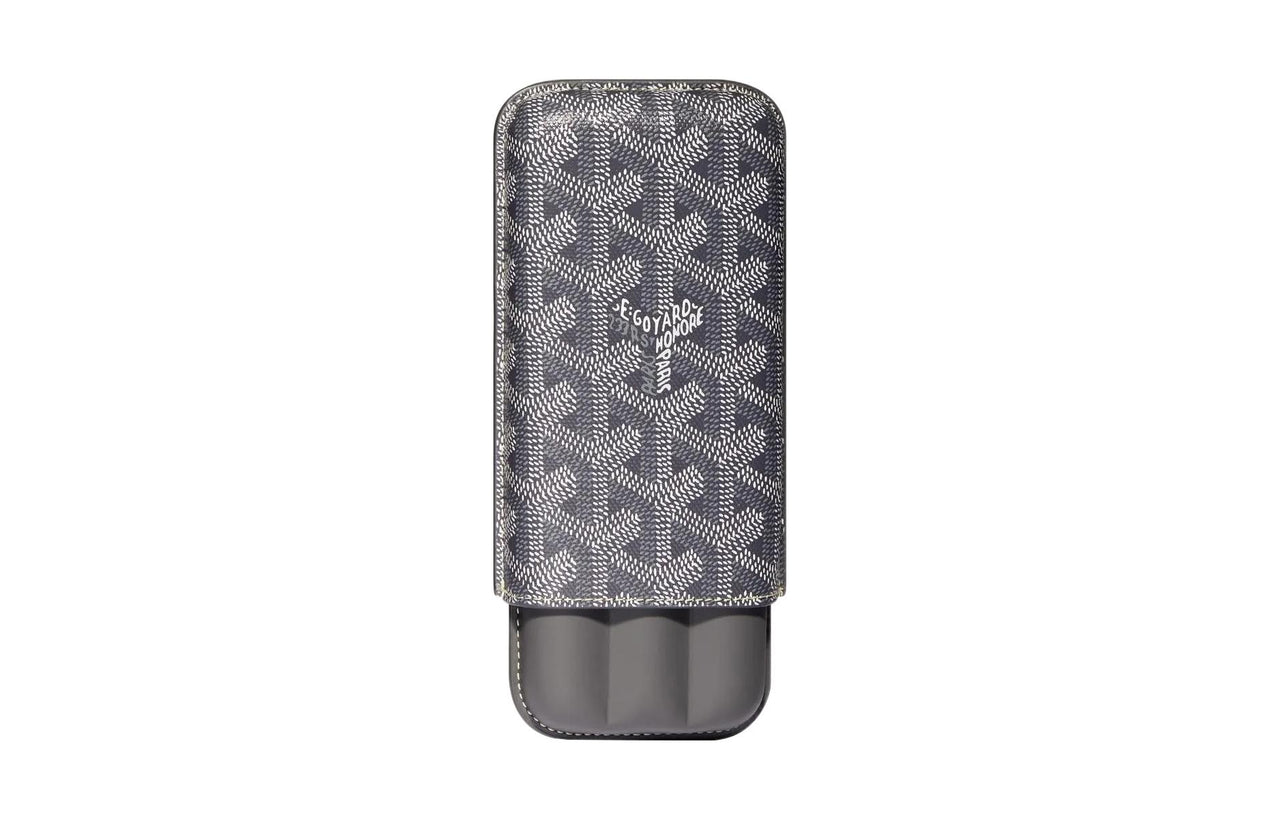 GOYARD Churchill Canvas With Heifer Skin Dog's Teeth Cigar Box Bag Merch Unisex Gray