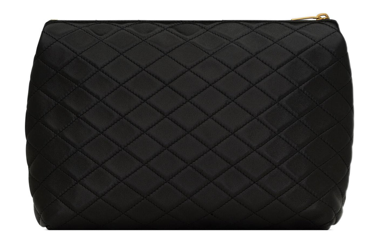 SAINT LAURENT GABY Sheepskin Makeup Bag Regular Women's Black