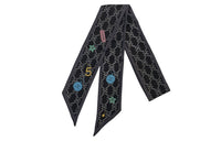 CHANEL Silk Scarves Women's Black