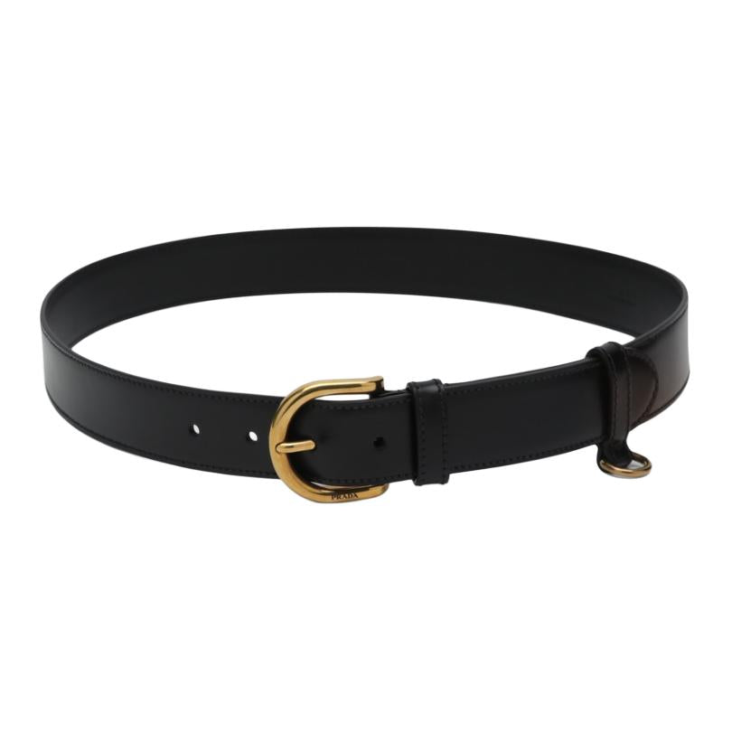 PRADA Cow Leather Belts Women's Black 3.3CM