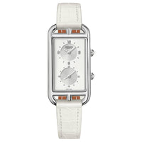 HERMES Nantucket Collection Wrist Watch Quartz Movement Crocodile Leather Strap 39*22mm White Dial Women's Watch