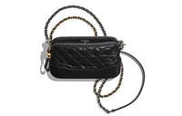 CHANEL Gabrielle Calfskin Shoulder Bag Crossbody Bag Mini Women's Black Silver/Rose Gold