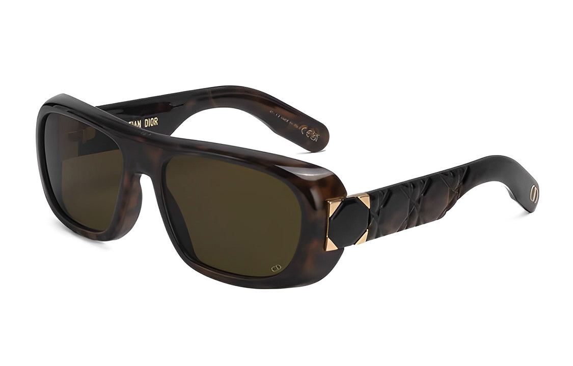 DIOR Plate Frame Square Sunglasses Unisex Tortoiseshell