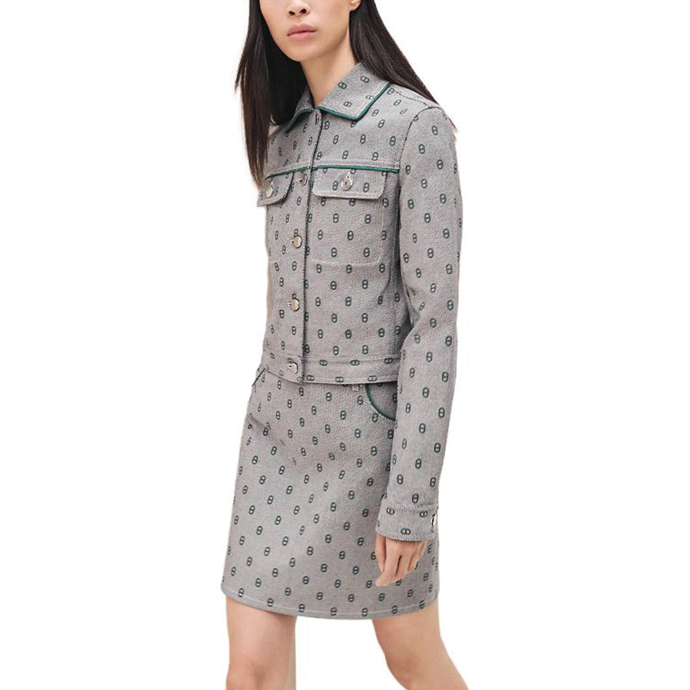 HERMES FW23 Jackets Coats Women's Gray Blue