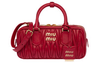 MIU MIU Matelassé Sheepskin Shoulder Bag, Crossbody Bag, Handbag Regular Women's Red