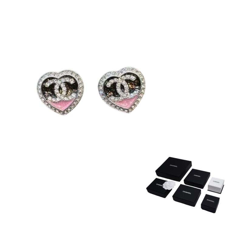 CHANEL Metal Stud Earrings Women's Multicolor
