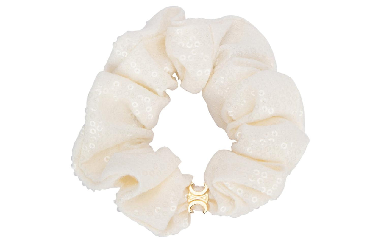 CELINE Viscose Hair Tie Women's White