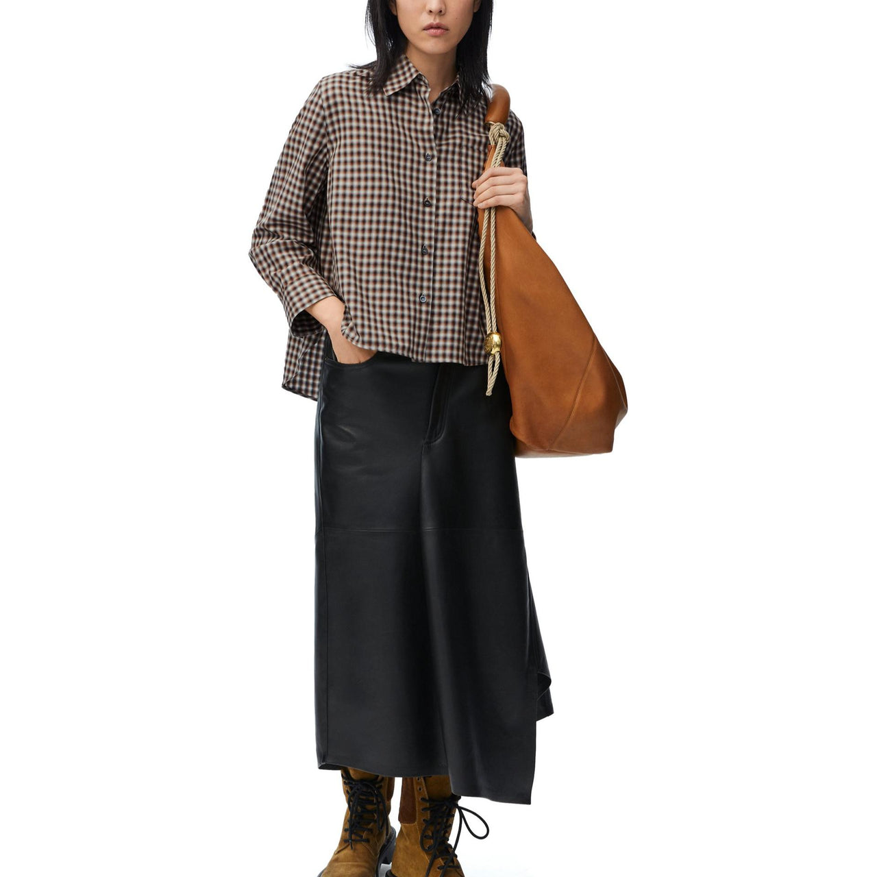LOEWE Trapeze Shirt 'Brown/White/Black'