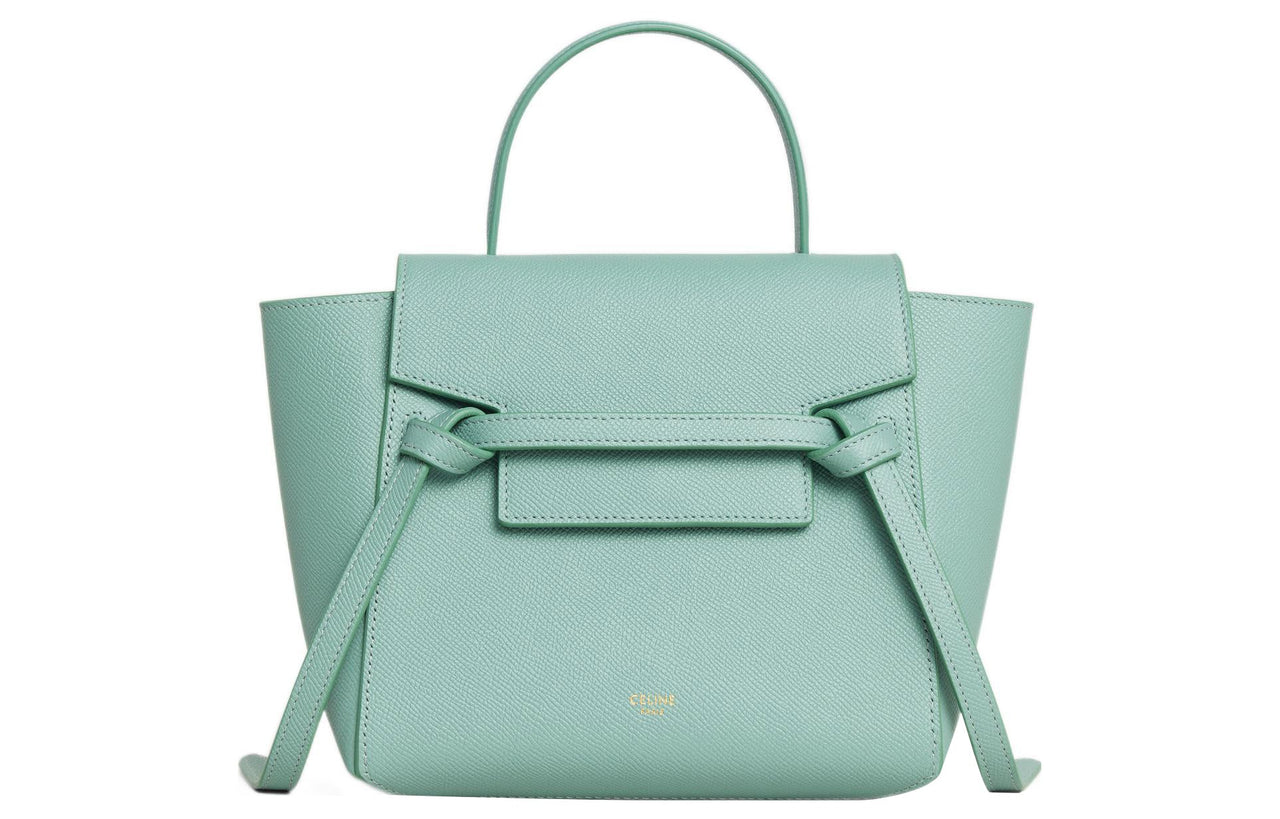 CELINE Grained Calfskin Catfish Bag Handbag Shoulder Bag Crossbody Bag Women's Mint Green