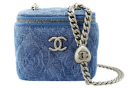 CHANEL 23P SS Denim Box Bag Square Box Shoulder Bag Crossbody Bag Small Size Women's Blue