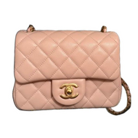 CHANEL Shiny Lambskin Mouth Cover Bag Crossbody Bag Shoulder Bag Mini Women's Pink