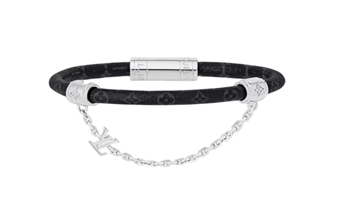 LOUIS VUITTON Canvas Metal Bangles Unisex Black