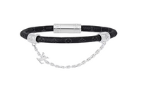 LOUIS VUITTON Canvas Metal Bangles Unisex Black
