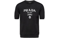 PRADA Superfine Wool Short Sleeve Crewneck Sweater
