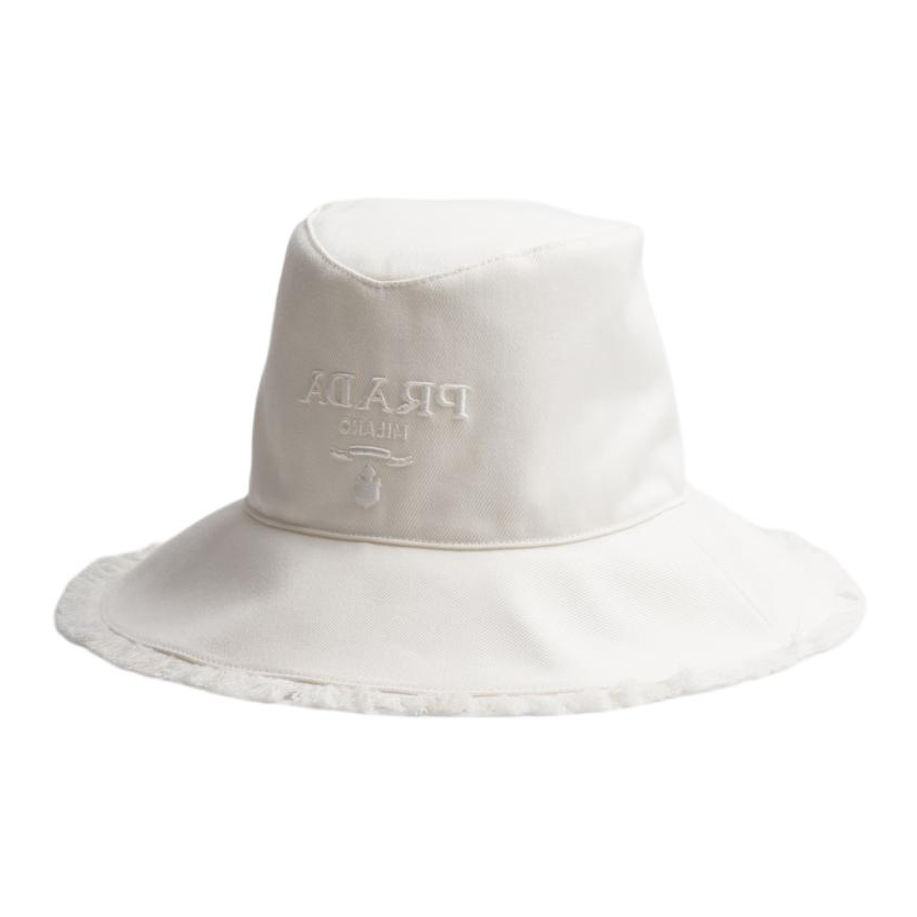 PRADA Fabric Bucket Hats Women's White