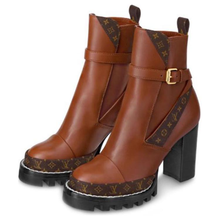 LOUIS VUITTON Lv Star Trail Ankle Boots 'Brown' Women's