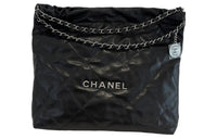 CHANEL 22Bag Shiny Calfskin Tote Bag Shopping Bag Handbag Shoulder Bag Women's Dark Brown