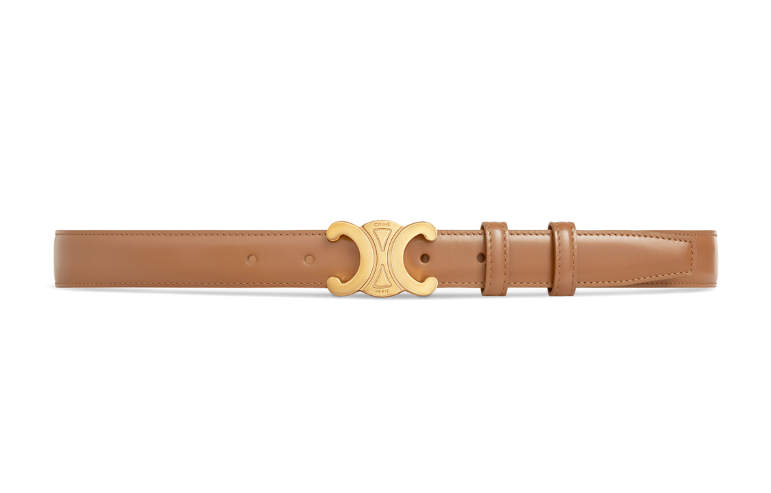 CELINE Medium Triomphe Belt In Taurillon Leather