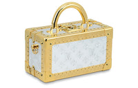 LOUIS VUITTON Metal Monogram Embossed Leather Handbag Shoulder Bag Crossbody Bag Hard Case Unisex Silver/Gold