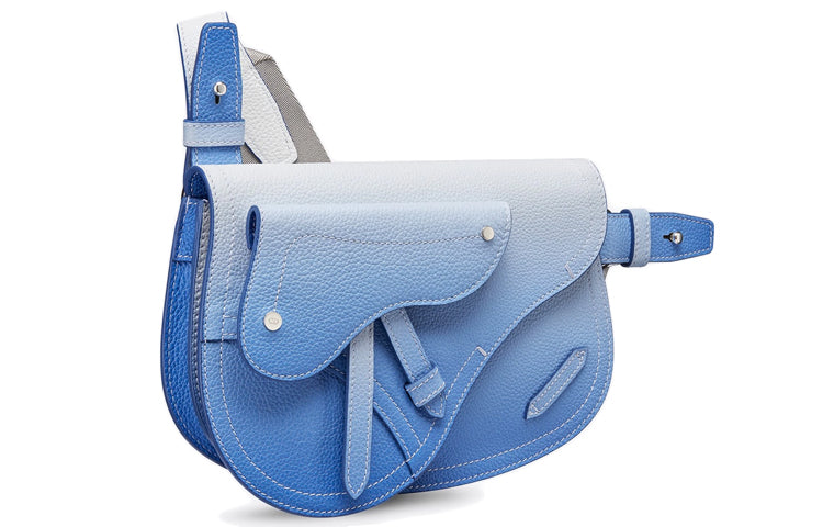 DIOR Saddle Cow Leather Saddle Bag, Shoulder Bag, Crossbody Bag, Clutch Men's Blue