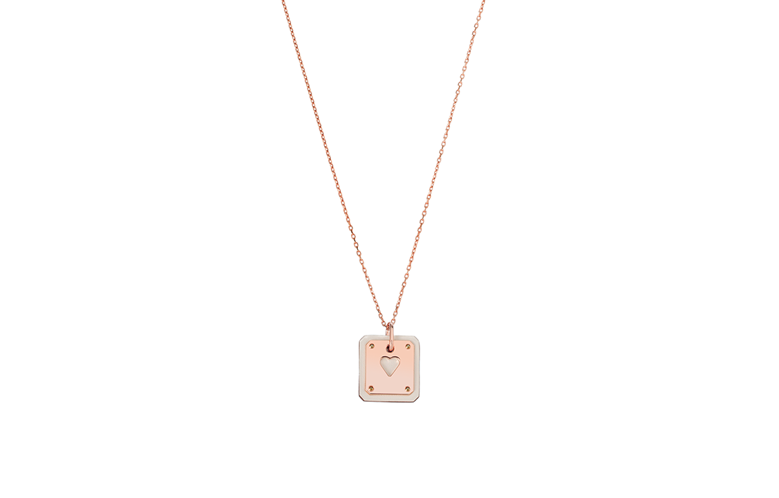 HERMES Necklaces Women's Gray White