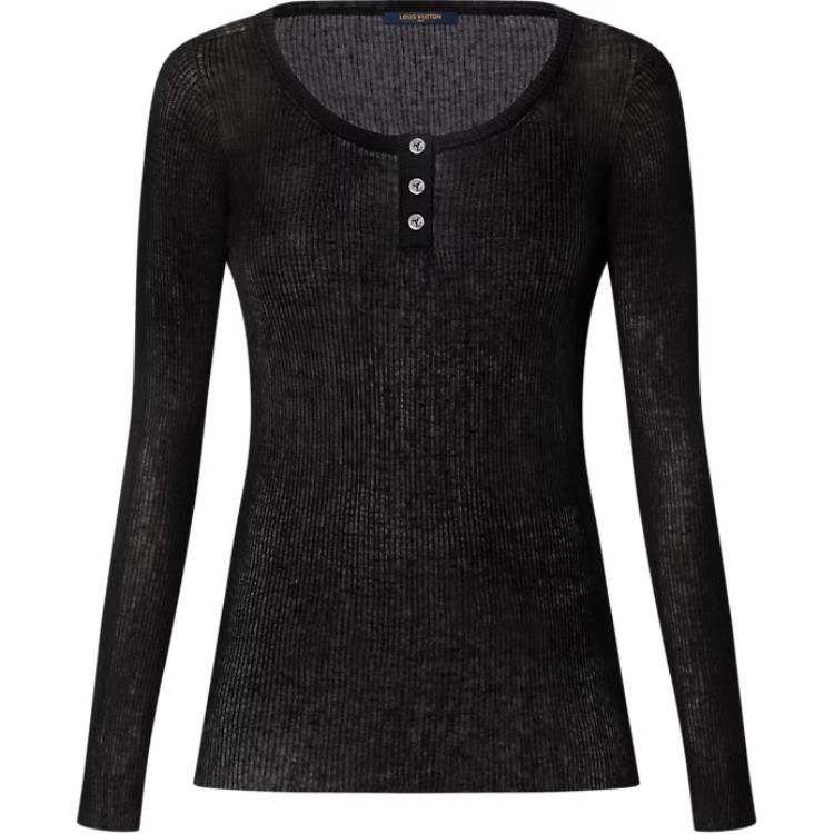LOUIS VUITTON Ribbed Henley Top
