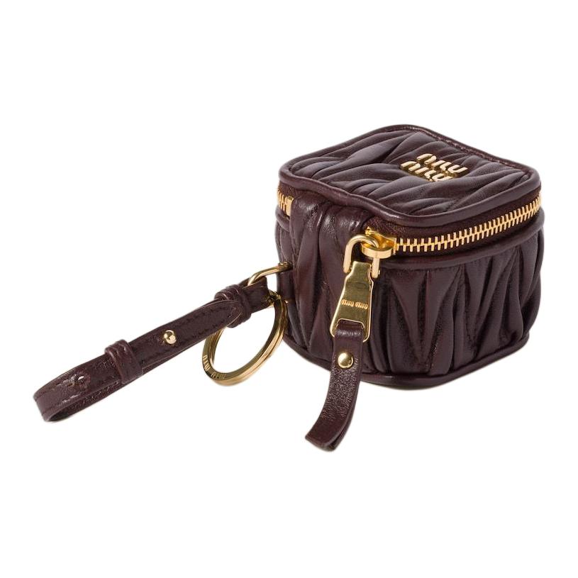 MIU MIU Lambskin Bag Accessory Women's Umber