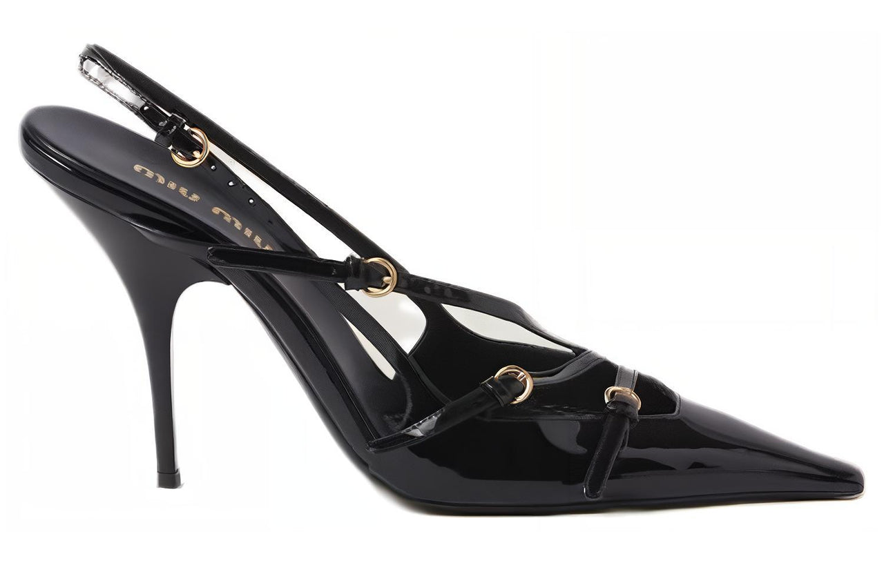 MIU MIU Buckle-embellished 105mm Slingback Pumps