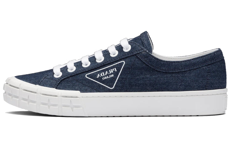PRADA Cassetta Wheel Low Top Skateboard Shoes Men's Blue