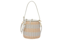 MIU MIU Wicker With Leather Bucket Bags Shoulder Bag Crossbody Bag Handbag Regular Women's Beige/White