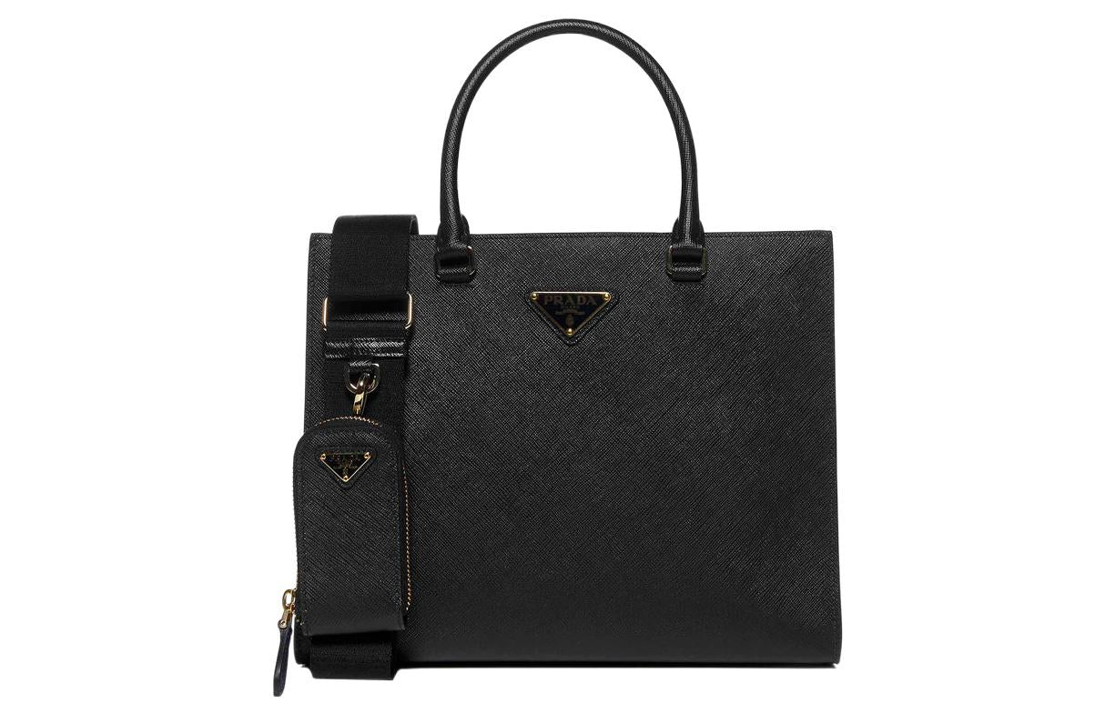 PRADA Calfskin Tote Bag Shopping Bag Shoulder Bag Handbag Women's Black