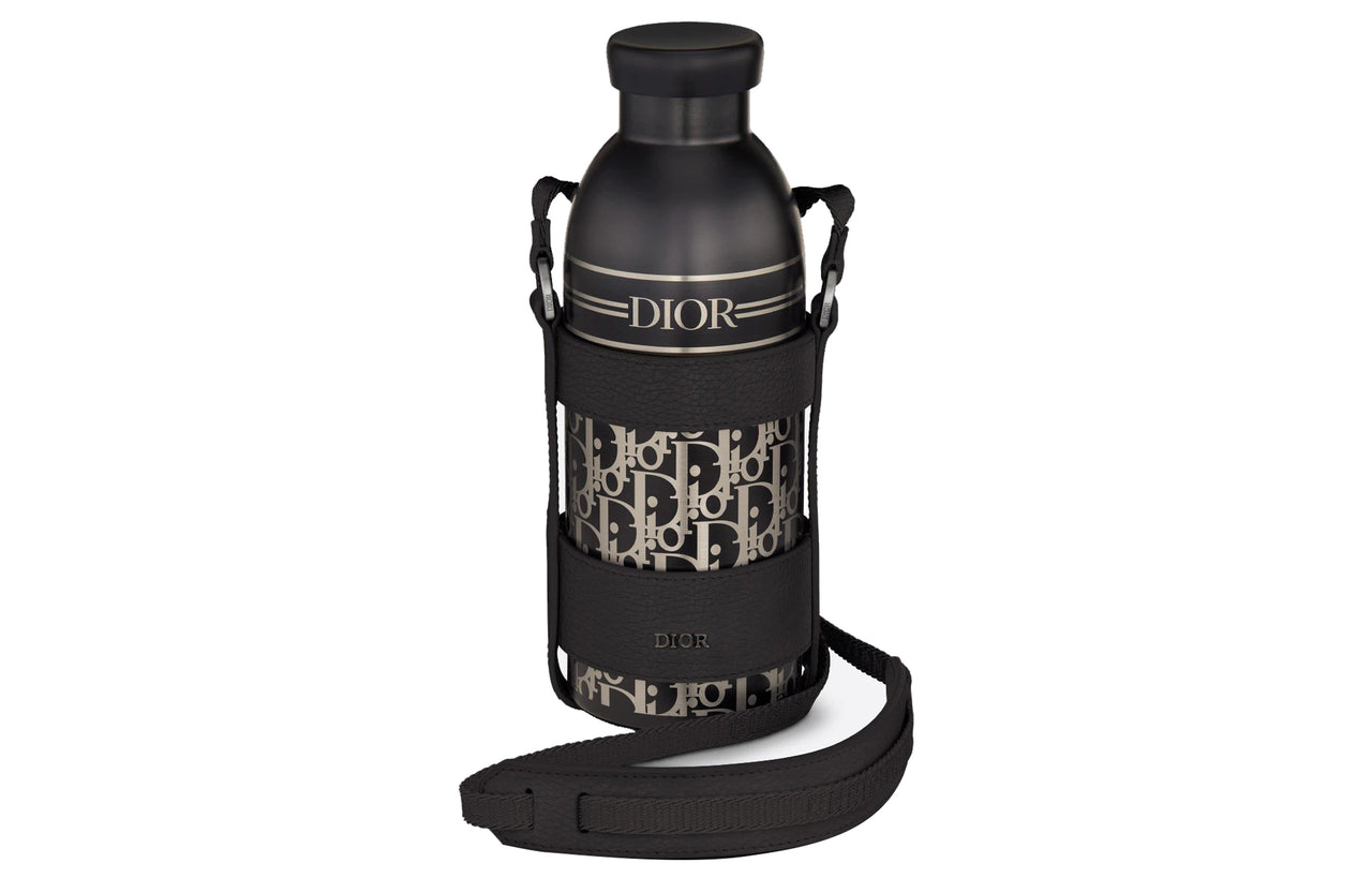 DIOR Aqua Grained Cow Leather And Stainless Steel Kettle Shoulder Bag Crossbody Bag Unisex Black